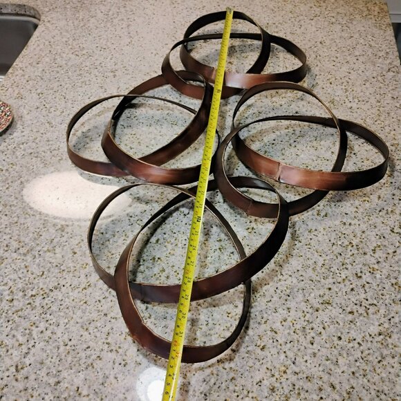 Handcrafted Abstract Metal Wall Art Sculpture In Bronze-Tone Copper Finish 32" - Picture 3 of 10